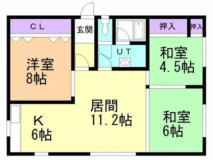 梅田ハイツ【2F号室】の間取り