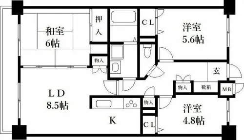 アミティエ博多駅南【5階】の間取り