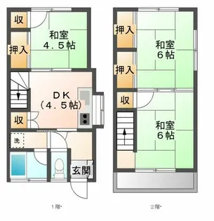 後田コーポ【1号室】の間取り