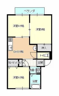 フラットかわせ【203号室】の間取り