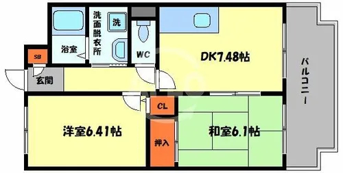 リベラルパレス城東B棟【4階】の間取り