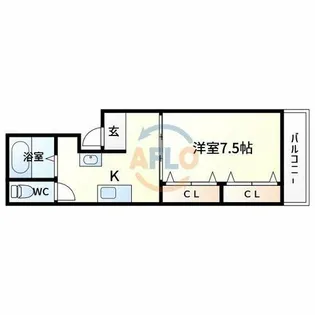 サンロイヤル文の里【3階】の間取り
