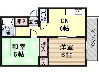 サンハイツ千原【2階】の間取り