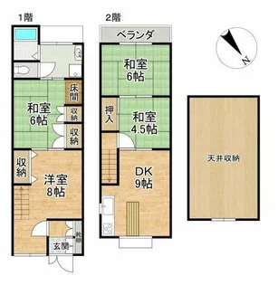 京都府京都市北区大宮西野山町【一戸建】の間取り