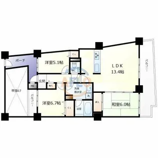 ベイシティ大阪センタープラザ【17階】の間取り