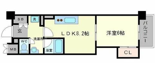 CITY SPIRE桜川Ⅱ【2階】の間取り
