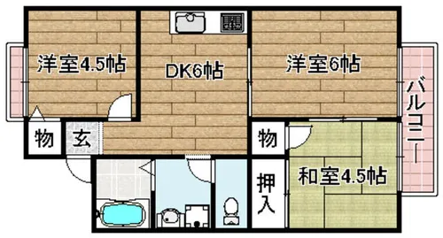 ハイツベルフィーユ【207号室】の間取り