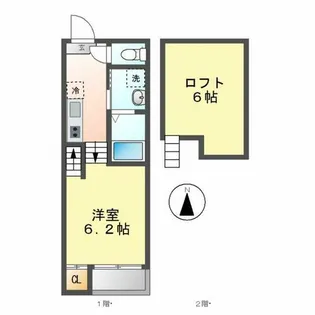 ハーモニーテラス靖国町【1階】の間取り