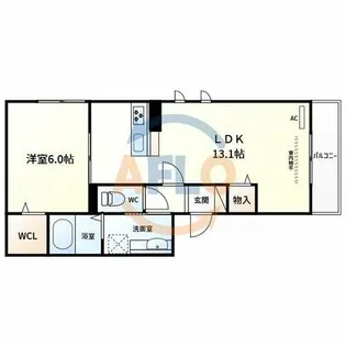 ヴィラ クロシェット【1階】の間取り