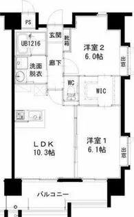 ヒルクレスト片野グランデⅠ【6階】の間取り