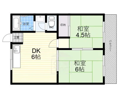 サンハイムツルノ【3階】の間取り