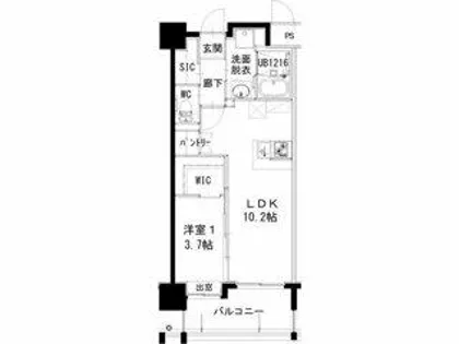 ヒルクレスト片野グランデⅠ【8階】の間取り
