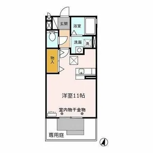 カトル・サンドリヨン【101号室】の間取り