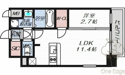 アプリーレ中之島【3階】の間取り