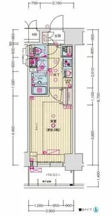 ソルテラス都島本通【14階】の間取り