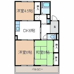 キャッスルハイツ西尾【1-A号室】の間取り