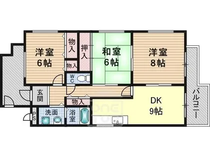 エスト茨木【2階】の間取り