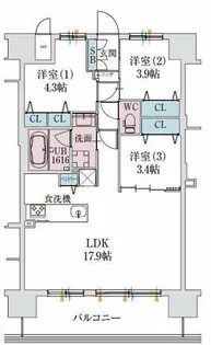 スプランディッド梅田グランノース【6階】の間取り
