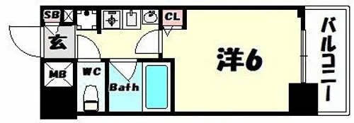 エステムコート神戸県庁前【11階】の間取り
