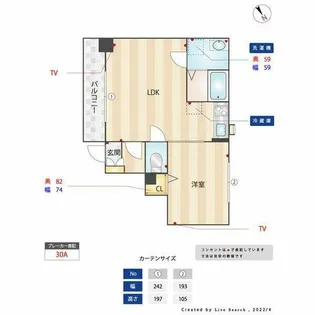 フリューゲル高砂【4階】の間取り