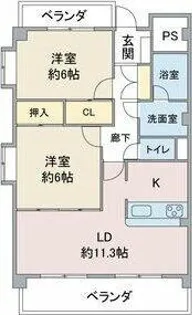 グランディール中京【201号室】の間取り