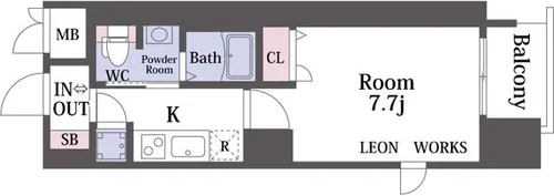 レジュールアッシュ南堀江【4階】の間取り