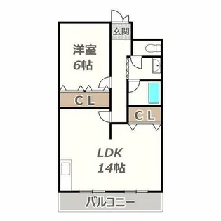 ハッピーコーポレート【405号室】の間取り