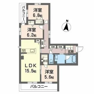 シャーメゾン バードヒルズ【3階】の間取り