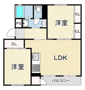渦ケ森コーポ13号棟【1階】の間取り