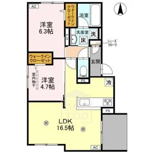 D-residence南茨木【1階】の間取り
