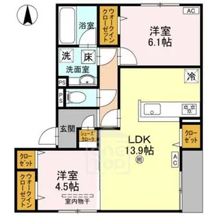 D-residence南茨木【1階】の間取り