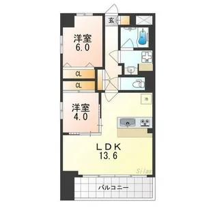 スプランディッドあびこ駅前【10階】の間取り