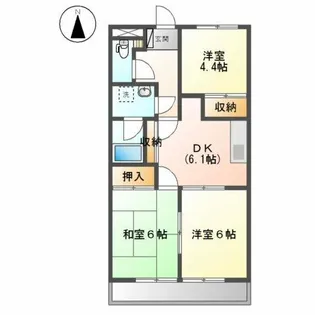 プレジールB【2階】の間取り