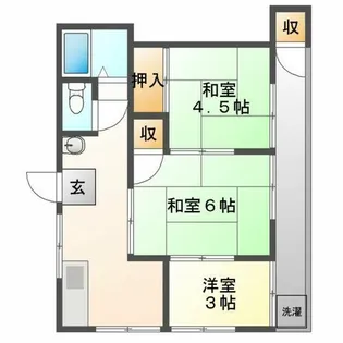 浜風コーポ 2棟【201号室】の間取り