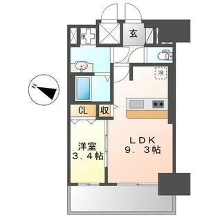 プレサンス太閤通駅前デュプル【14階】の間取り