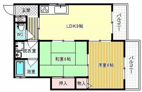 ロイヤルコート1番館【201号室】の間取り