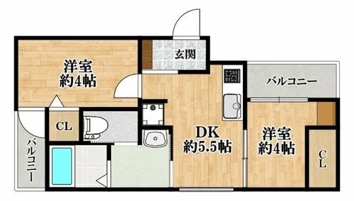 グロースコート恵我之荘【3階】の間取り
