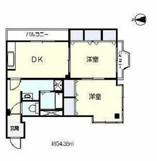戎フルール谷九【2階】の間取り