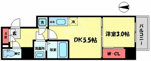 SERENiTE本町reflet【2階】の間取り