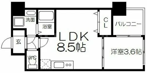 HS梅田EAST【8階】の間取り