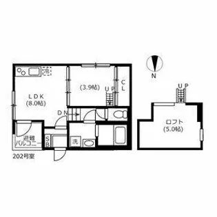 ヒュッゲ【101号室】の間取り