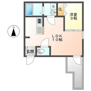 1LDKの間取り画像