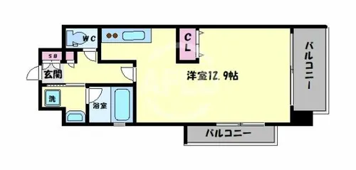 アーバンエース夕陽丘パル【9階】の間取り