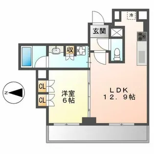 シティタワー名古屋久屋大通公園【6階】の間取り