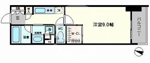パークアクシス本町【13階】の間取り