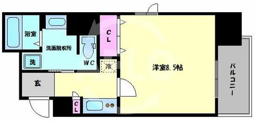 ルクレ西長堀【7階】の間取り