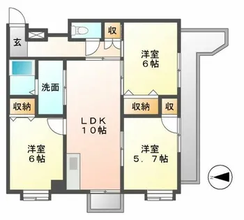 ビバしんみち【4階】の間取り
