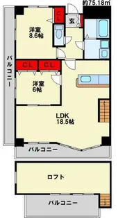 レイ・ブリック若園【6階】の間取り