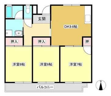 ハイツシンワ【302号室】の間取り