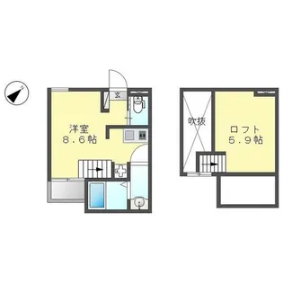 愛知県名古屋市西区名西1丁目【アパート】の間取り
